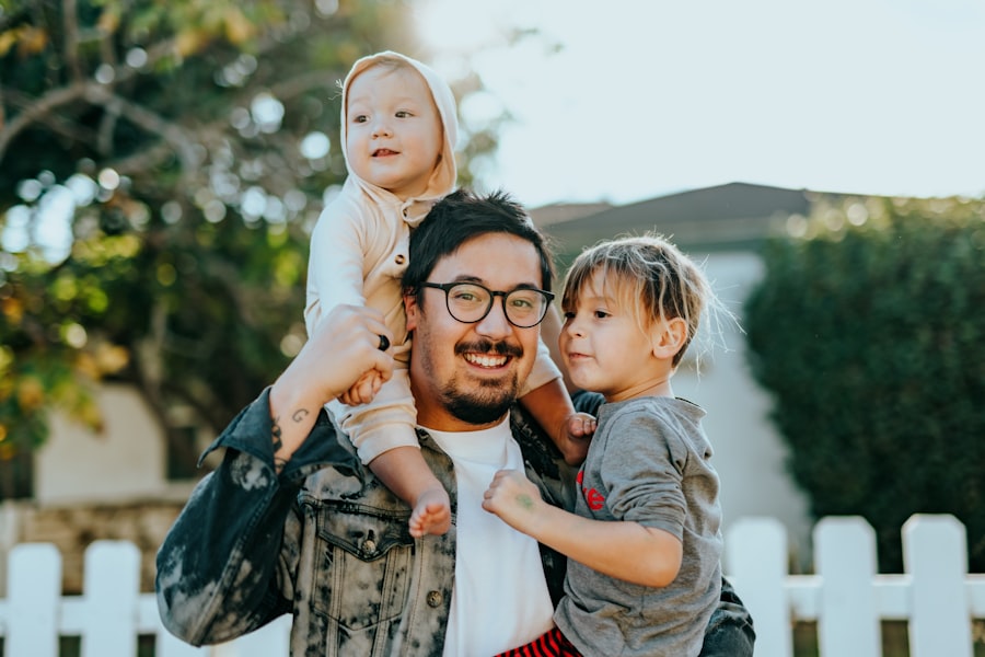 A family outside their home — personal insurance